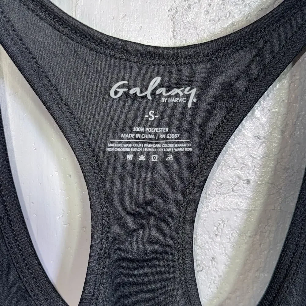 Galaxy By Harvic Women's Moisture Wicking Racerback Tanks black Small - Picture 6 of 6